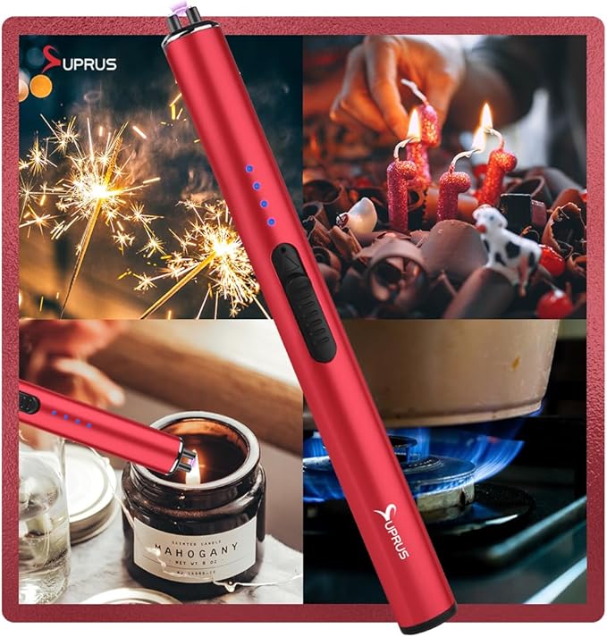 SUPRUS Electric Lighter Arc Windproof Flameless USB Rechargeable Lighter with Safety Lock