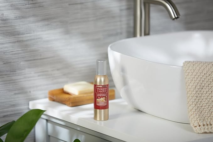 Yankee Candle Concentrated Air Freshener Room Spray, Odor Eliminator for Home, Bathroom, Sugared Cinnamon Apple, 1.5 Oz (Pack of 3)