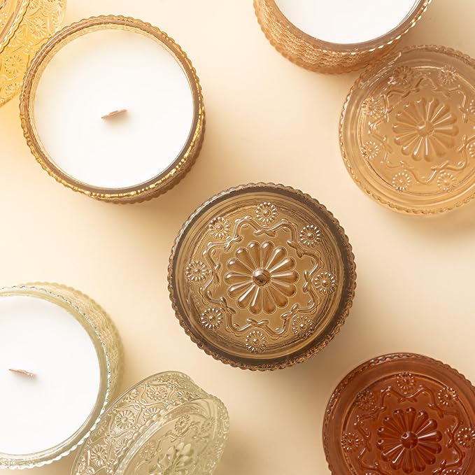 LA JOLIE MUSE | Sahara Amber Candle | Bergamot, Clove & Amber | 19 oz Wooden Wick | Natural Soy Wax | 90 Hours Clean Burn | Gift-Ready for Cozy Nights | Elevated Fall Décor