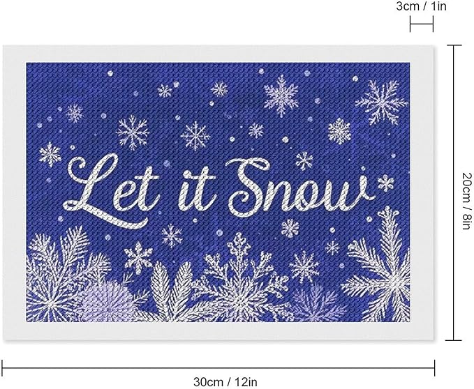 AIVKIEJK Diamond Painting Kits for Adults - Festive Snowflake Christmas Let It Snow Painting DIY 5D Full Drill Diamond Dots Paintings with Diamonds Gem Art and Crafts Home Decor 8"x12"