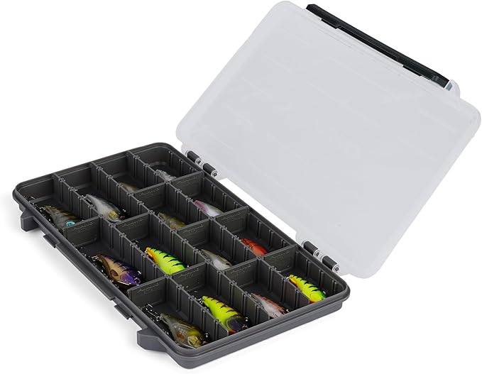 Plano StowAway 3700 Thin Stow Tackle Box, with Corrosion-Preventive Rustricor, Single Latch Design, Transparent DuraView Lid, Stackable Storage for Fishing Bait, Lures and Gear