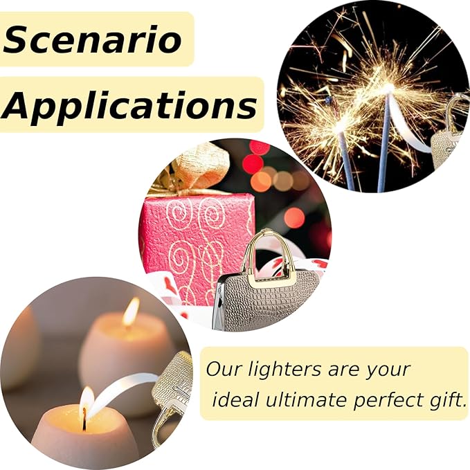 Cute Pretty Lighter - Soft Flame, Unique for Women, Candles, Camping, BBQ (No Butane Fuel) (08#)