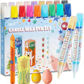 VVF Candle Painting Kit, 18-Color Candle Wax Pens (3 Metallics) with Sponge & Sticker Stencils, Great for Candle Making, DIY Crafts, Holiday Gifts & Kids Painting((10ml*18)