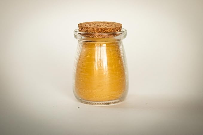 BeeTheLight Beeswax Jar Candle - 100% Pure USA Bees Wax in Glass Container with Cork Lid - Unscented - All Natural Light Honey Scent (7 oz w/Cork Lid, Unscented)
