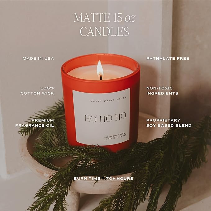Sweet Water Decor Love You Scented Candles - Soy Candles with Fresh Lavender, Geranium, Warm Mahogany and Earthy Teakwood - Candle Wax with 70 Hours Burn Time - 15Oz Red Matte Jar Wax Candle