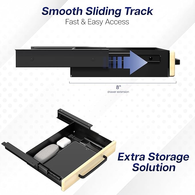VIVO Under Desk Mounted Sliding Pull-out Drawer for Office Desk, Pull Handle, Storage Organizer for Sit Stand Workstation