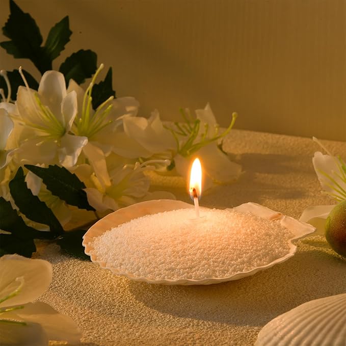Conelist 1lb Jasmine Scented Pearled Candle Sand Wax Set Customized Powder Making Candles Refill Kit Palm Wax All Natural Non Toxic with 10 Wicks for Graduation Thank You Teacher Gifts DIY Making