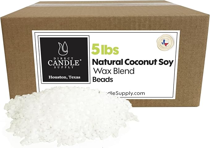 Coconut Soy Wax Beads for Candle Making | 5lb Coconut Soy Candle Wax Pastilles for Candlemaking | Smooth Blend for High Load Fragrance Formulation | Candle Making Supplies