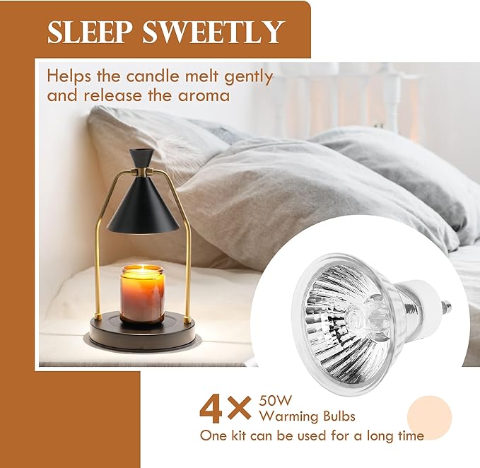 MIGHTY T Candle Warmer Lamp with Timer & Dimmer – Flameless Candle Lamp for Jar Candles – Adjustable Brightness – Safe Home Fragrance Warmer for Bedroom & Living Room