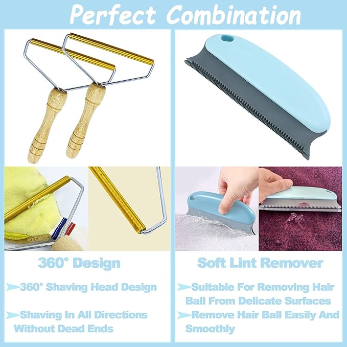 Lint Remover,Lint Roller,Lint Cleaner Pro Fabric Shaver Fuzz Remover Pet Hair Remover for Couch Reusable Dog Hair Carpet Scraper Shaver for Clothes Sweater Woven Coat No More Fluff (Green)