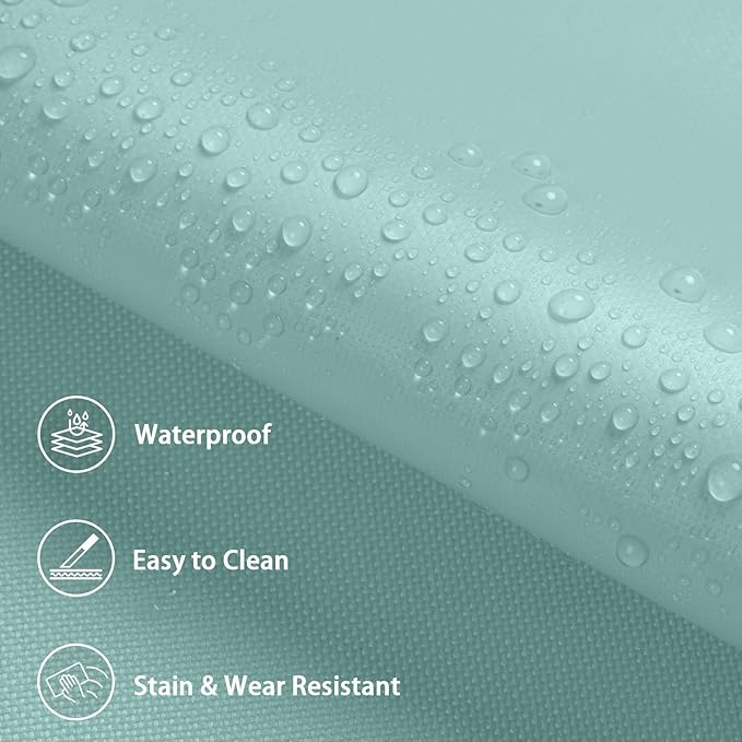 Waterproof Marine Canvas Fabric by The Yard 58" W 600D PVC Backing Water-Resistant Polyester Fabric Upholstery Material for Outdoor Marine Awning Tent Boat Furniture Cover, 1 Yard Pale Turquoise