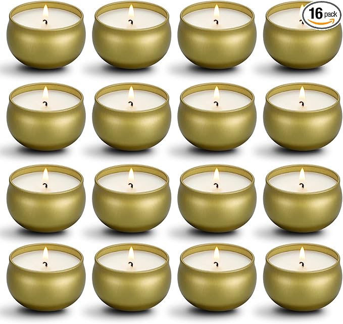 qinxiang Scented Candles Gifts Set,16 Pack Natural Soy Wax Travel Tin Jar Candles for 2.5 OZ Aromatherapy Candles for Family Gatherings, Festive Candles