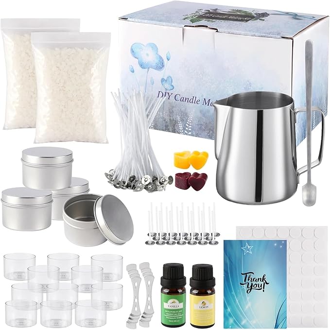 Yiodauh Candle Making Kit Simple DIY Candle-Making Set, Easy to Make, with Essential Oil for Aromatherapy
