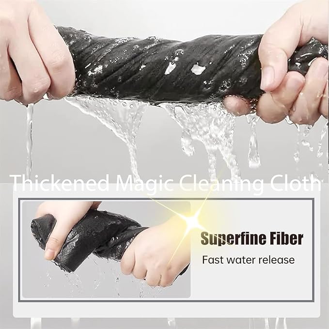 Magic Cleaning Cloth, Microfiber Cleaning Cloth, Reusable, Lint Free, Streak Free, Absorbent & Machine Washable Multipurpose for Cars, Windows, Glass, Mirrors & Kitchen (11.8×11.8in, 5pcs)