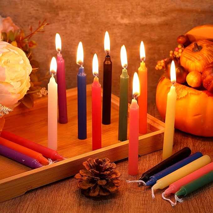 100 Pack 4 Inch Multi-Colored Spell Chime Candles-Assorted Color Chime Candles Taper Candles,Mini Taper Candles for Rituals, Prayer, Birthdays, Meditation, Altar, Spells, Chime Candles-10 Colours