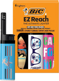 BIC EZ Reach Candle Lighter, The Ultimate Lighter with Wand for Candles, Colorado, Assorted Designs, 6 Count Pack of Lighters (California)