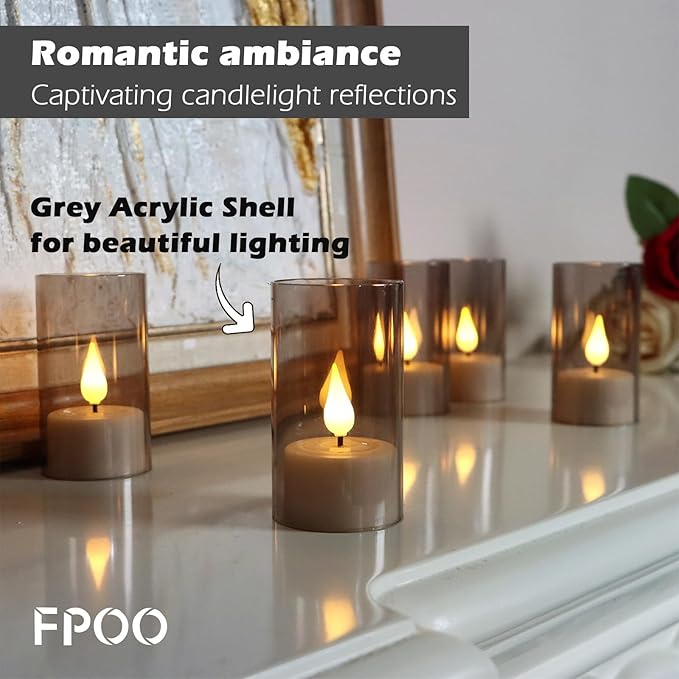 FPOO Rechargeable Tea Lights Candles with Remote Timer, 12 Packs Flameless Flickering led Tea Lights Votive Candles with USB Charging for Home Decor Centerpiece Christmas Wedding (2 inch)