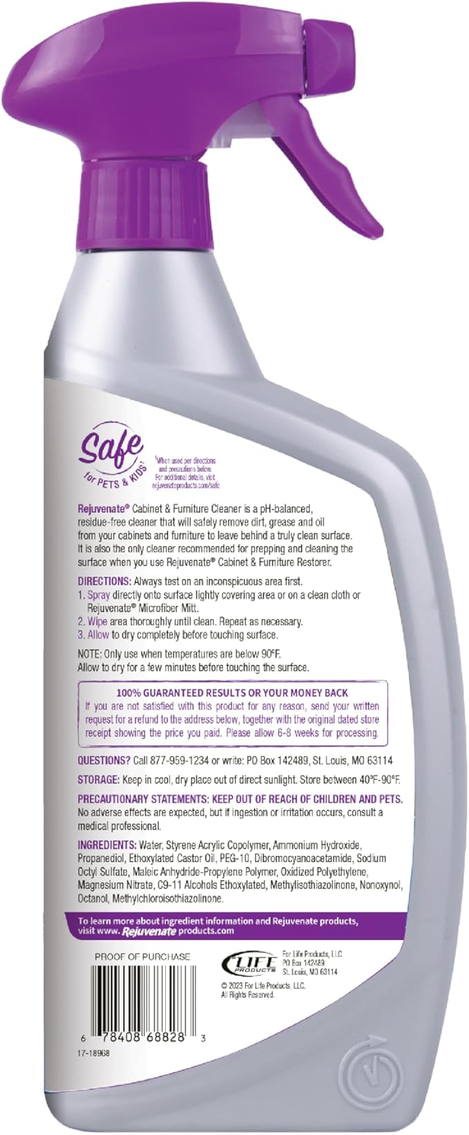 Rejuvenate Cabinet And Furniture Cleaner Removes Dirt, Grime And Grease Buildup To Clean And Shine Cabinets And Furniture, 24 Ounces