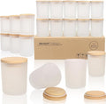 MILIVIXAY 20 Pack 7 OZ Frosted Thick Glass Candle Jars with Lids - Bulk Empty Candle Jars for Making Candles - Spice, Powder Containers.