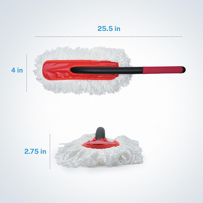 S.M. Arnold Ultra-Soft Microfiber Vehicle Duster - Ideal for Cars, Trucks, RVs, Boats, 25-Inch Long, Gentle on All Surfaces, Durable, Easy to Use, Includes Handy Storage Pouch for Efficient Cleaning