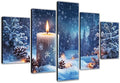 Diamond Art Kits for Adults Beginners Candle 5D Diamond Painting Kits Winter DIY Rhinestone Embroidery Large Wall Art and Crafts,Paint by Numbers kit for Adults for Home Decor 30x59in 5 Pack 0b-823