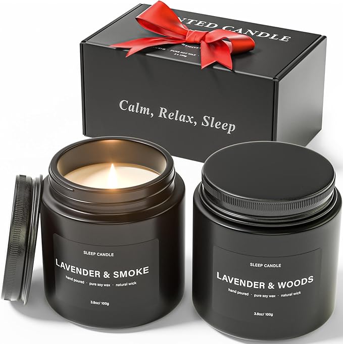 BOYUJK Candles for Home - Scented Candle Set for Stress Relief and Sleep, Birthday Gifts for Men