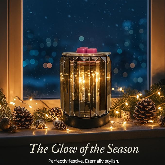 Leyoue Wax Melting Heater Electric Burning Burner Electric Essential Oil Warmer Incense Wax Melt Warmer Night Light Aroma Decorative Lamp for Gifts & Decor(Ironwork Crystal)