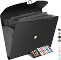 Sooez Expanding File Folder, 13 Pocket Accordion File Organizer, Monthly Expandable File Folder for Documents with Labels, Portable Bill Receipt Organizer for School Office Supplies, Letter A4 Size