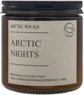 Arctic Wicks Handcrafted Candles | Non Toxic Coconut Beeswax Candles 16oz Double Wick | 100% USDA Certified Biobased, Handmade, Premium Waxes, Non-Toxic (Arctic Nights, 16oz Amber Jar)