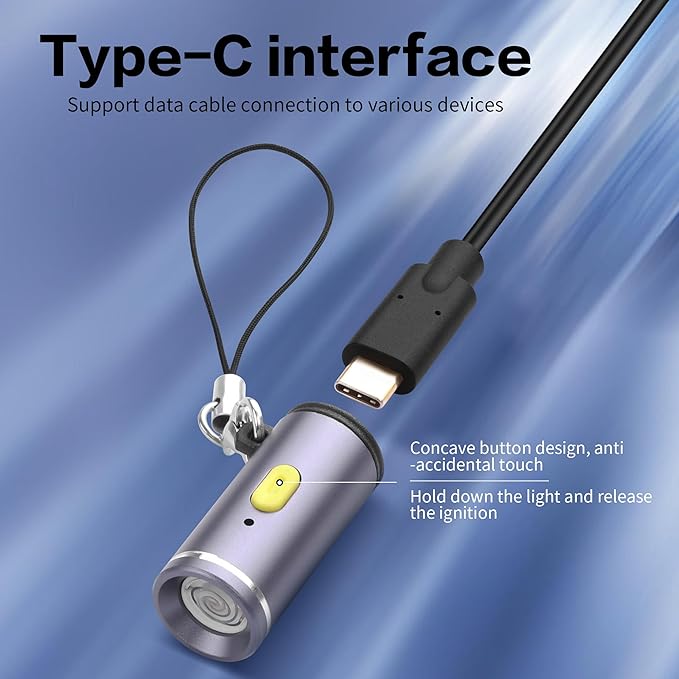 YAODHAOD Electric Lighter USB C, Windproof Flameless Lighter,Type C Mini Portable Electric Lighter Suitable for USB Type C Device Chargers, Power Banks（2PCS） (Purple)