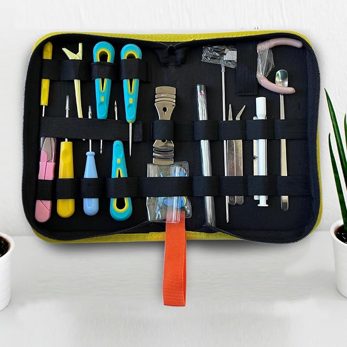 Nimozekd Candle Making Kit, 32 Pieces, Professional Supplies for Adults with Storage Bag, Hook Eye Punch Awl, Long Wicking Needle, Round Nose Pliers
