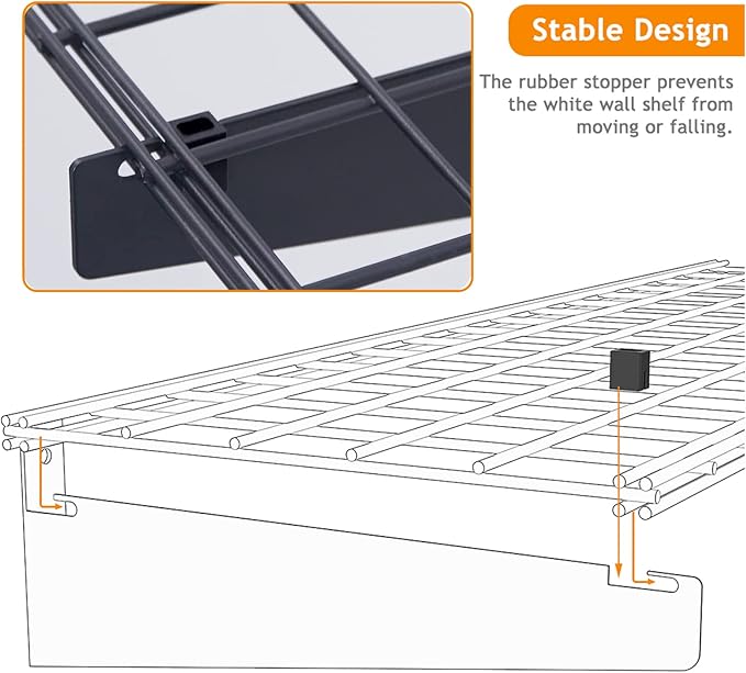 Wallmaster 2-Pack 15x45 Heavy Duty Garage Wall Shelving 45-inch-by-15-inch Wall Mount Garage Storage Rack Floating Shelves Max Load 400lb Black