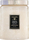 Voluspa Santal Vanille Candle, 18 oz, Coconut Wax Blend, Scented Candles for Home, 100 Hour Burn Time, Candle Jars
