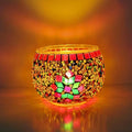 wpdash DIY Turkish Mosaic Candle Holder Set Simple Colorful Round Night Light for Nightstand Ornament Coffee Shop Date Decoration Student Handmade Craft Glass Decorative Tea Light