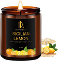 Sicilian Lemon Candles, 7oz Sicilian Lemon Scented Candle, Natural Soy Candles for Home Scented, Long Lasting with 50 Hour Burn Time, Gifts for Men Women