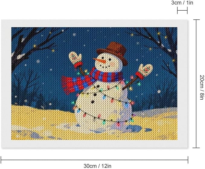 AIVKIEJK Diamond Painting Kits for Adults - Christmas Winter Snowman & Twinkling Painting DIY 5D Full Drill Diamond Dots Paintings with Diamonds Gem Art and Crafts Home Decor 8"x12"