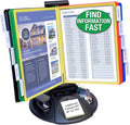 Ultimate Office AdjustaView 10-Pocket Desk Reference Organizer with Supplies Storage Base and EZ-Load Pockets to Hold 20 Sheets of Paper, Includes Fast Find Indexing Tabs (Colored Pockets)