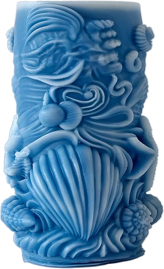 Ocean Animal Cylinder Candle & Resin Mold - Resin Casting Silicone Molds for Home Decor & Candle Making Wave Spiral Mold
