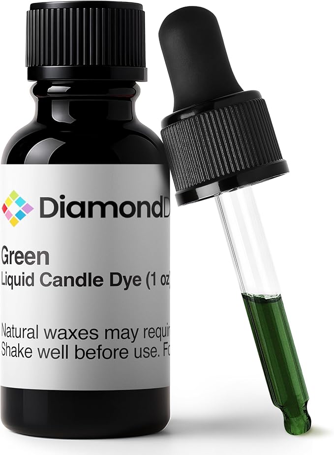 Green Liquid Candle Dye (1 oz) - Made in the USA - Safe and Easy to Use - Pure and Simple Ingredients - Candle Making Supplies for Soy, Paraffin, Palm or Gel Wax - 10 Vibrant Colors to Choose from