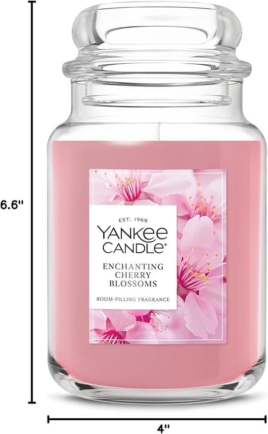 Yankee Candle Enchanted Cherry Blossoms Scented Candle, 22oz Large Jar with up to 150 Hour Burn Time, Giftable
