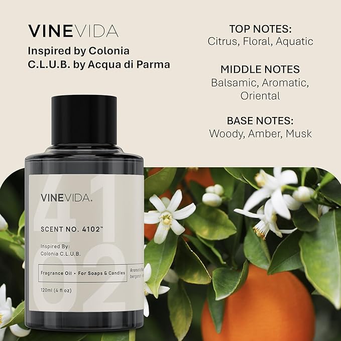 VINEVIDA [32oz] Colonia Club Fragrance Oil for Candle Making - Natural Candle Oil Scents - Soap Making Essential Oil - Made in USA