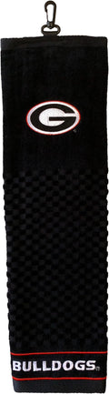 Team Golf Georgia Bulldogs Golf Towel, 100% Cotton, Checkered Scrubber Design, Embroidered Logo