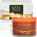 Hogshead Whisky Scented Candles - 100% Natural Soy Wax - Large 3 Wick Jar Candle - Up to 50 Hours Burning Time - Candles for Home - Gift-Ready Candle for Men & Women - Aromatherapy
