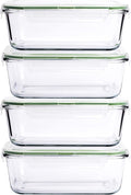 AGTRADE 63 oz Glass Storage Container with locking airtight lids (4, 63 OZ)