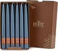 Root Candles Unscented Dinner Candles Premium Beeswax Blend Boxed Candle Set, 9-Inch, Williamsburg Blue, 12-Count