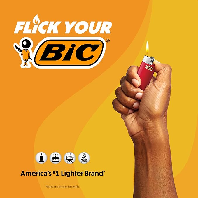 BIC Maxi Special Edition Pocket Lighters, Long-Lasting Flame for Home, Fashion Designs, 12-Pack (Designs May Vary)