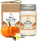 Aira Fall Soy Candles - Organic, Kosher, Vegan, Mason Jar Candle w/Aromatherapy Essential Oils - Hand-Poured 100% Soy Candle Wax - Paraffin Free, Burns 110+ Hours - Autumn Pumpkin Butter - 16 Ounces