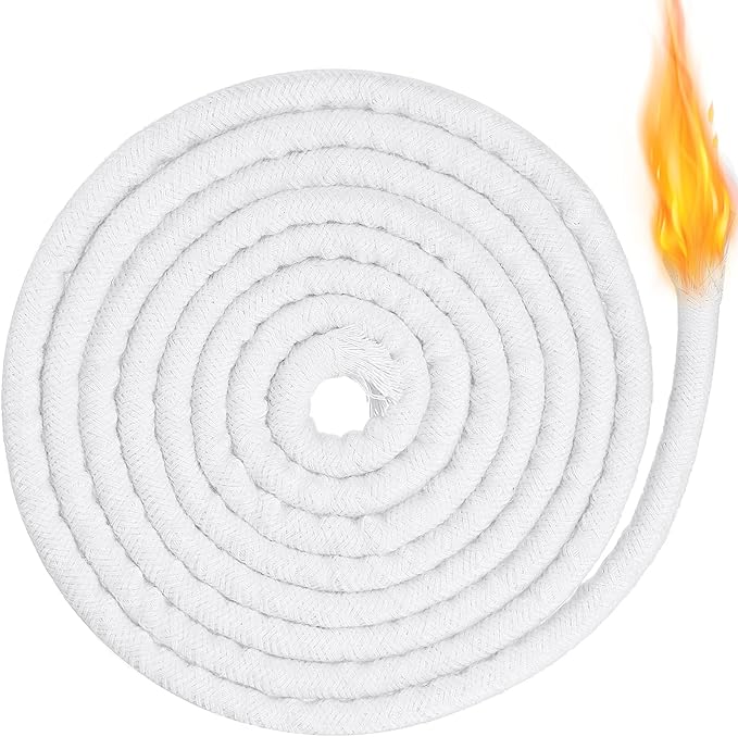 BBTO 6.56 Feet Candle Oil Lamp Wicks Replacement Braided Round Wick for Oil Lamps, DIY Handmade Candle Lantern Making Supplies for Winter Easter Birthday Party(10 mm/ 0.4 Inch)