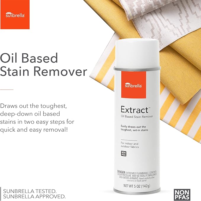 Sunbrella Extract Oil Stain Remover | Easy Clean for Grease & Oil Stains | Upholstery Cleaner Spray | Fast-Drying Formula | Safe, Non-PFAS | 5 oz