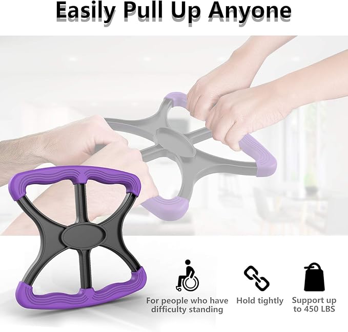 OVIFM Lift Assists Standing Aid-Handicap Bar with None Slip Grip Handles, Portable Lift Aid to Transfer Elderly, Senior, Bariatric, Patient or Disabled Assists Caregiver or Nurse As Seen On TV -Purple